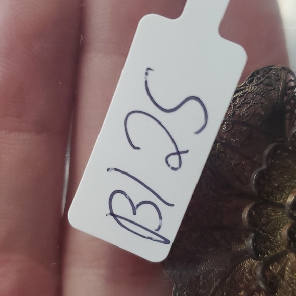 Antique sterling silver layer lace flower‎ brooch RARE B125 - Picture 5 of 5